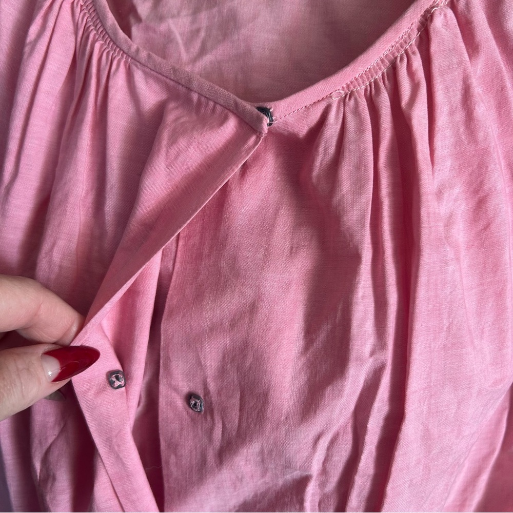 SOLD Vintage 1940s Dress I Pink Cotton Day Dress l M l 40s Pinup Rockabilly - Picture 4 of 6